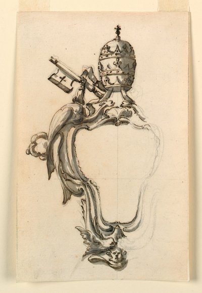 Kresba, Papežská rozeta, 1740-70 od Filippo Marchionni