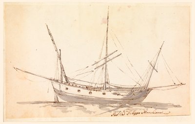 Kresba, Plachetnice, asi 1780 od Filippo Marchionni
