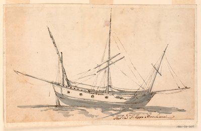 Kresba, Plachetnice, asi 1780 od Filippo Marchionni