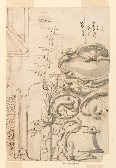 Kresba, náčrtky, asi 1750 od Filippo Marchionni