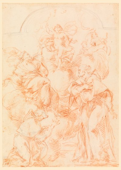 Kresba, studie k oltářnímu obrazu s dítětem, 1750-1800 od Filippo Marchionni
