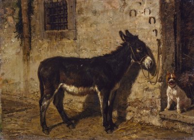 U dveří domu od Filippo Palizzi