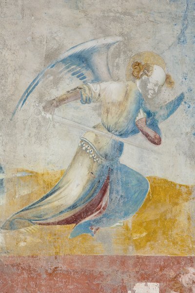 Anděl, detail Posledního soudu, cca 1400 (detail 3496201) od Filippolo de and Veris da Milano Veris da Milano