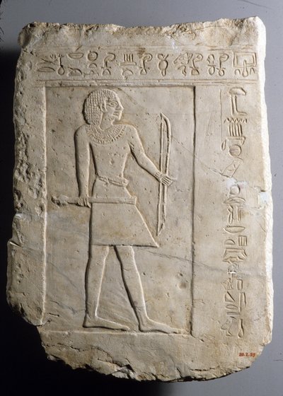 Pohřební stéla lučištníka Semina, c. 2120-2051 př.nl (malovaný vápenec) od First Intermediate Period Egyptian
