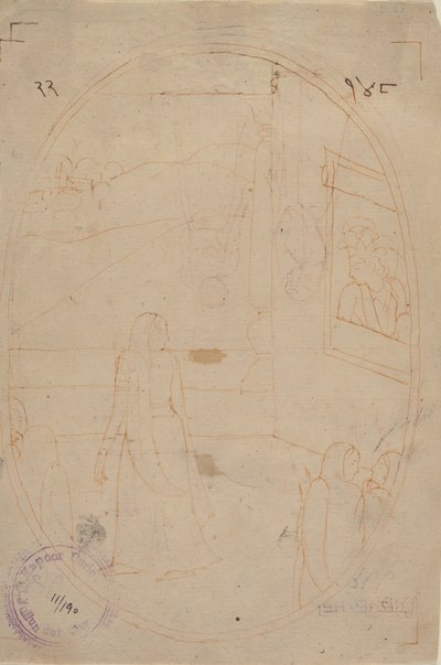 Kresba pro ilustraci ze série Sat Sai z Bihari Lal: Poselství očí..., ca. 178 od First generation after Nainsukh