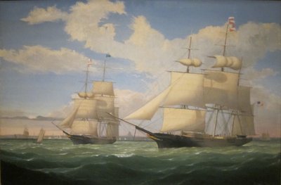Lodě "Winged Arrow" a "Southern Cross" v bostonském přístavu od Fitz Henry Lane