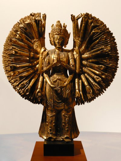 Bódhisattva Avalokiteshvara (Guanyin), Čína, Pět dynastií, 907-960 (lesk a zlaté dřevo) od Five Dynasties Chinese School
