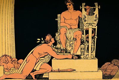 Orestes Supliant to Apollo, 1880 od Flaxman