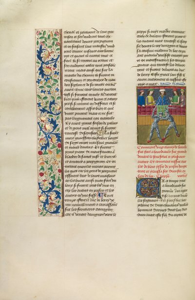 Turnaj v Bordeaux, kolem 1480-83 (tempera a zlato na pergamenu) od Flemish School