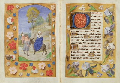 Přidat 54782 f.131v-132 The Flight into Egypt, from Hastings Hours, c.1475-83 (vellum) od Flemish School