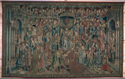 Bathsheba Welcome at Court, Tapiserie Davida a Batsheby, kolem 1510-15 od Flemish School