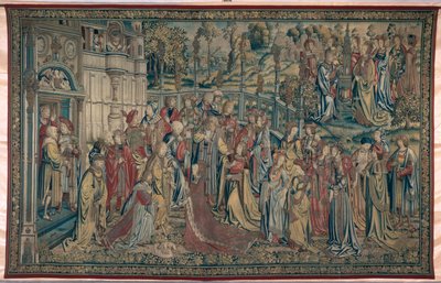 Batsheba objednaná do paláce, gobelín Davida a Batsheby, kolem 1510-15 od Flemish School