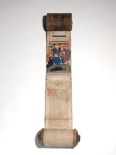 Kniha mrtvých z opatství Saint Bavo (pergamen a kůže) od Flemish School