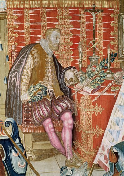 Charles V (1500-58) z Tapisérie Charlese Quinta, kolem 1630-40 (detail) od Flemish School