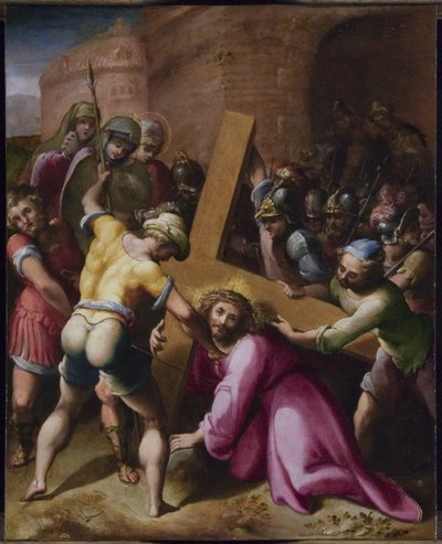 Kristus na cestě na Kalvárii (olej na mědi) od Flemish School