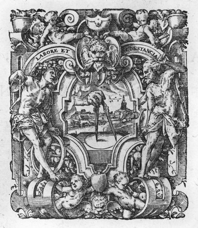 Tisková značka Christophe Plantins, ilustrace z Works by Tacit, 1607 od Flemish School