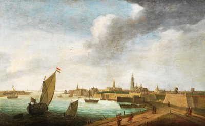 Vlámský pohled na Antverpy ze 17. století od Flemish School