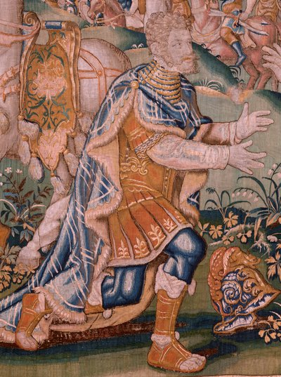 Vlámský gobelín. Alexander před veleknězem Iaddo (Alexander před veleknězem Iaddem). Ateliér Oudenaarde. Rozměry 374 x 447 cm. Inv(830-B)4 00010. 17. stol. od Flemish School