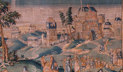 Vlámský gobelín. Alexander před veleknězem Iaddo (Alexander před veleknězem Iaddem). Ateliér Oudenaarde. Rozměry 374 x 447 cm. Inv(830-B)4 00010. 17. stol. od Flemish School