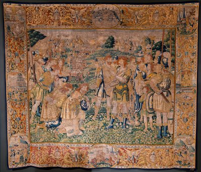 Vlámský gobelín. Hannibalův bratr Hasdrubal zajatý Římany od Flemish School