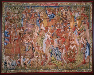 Vlámský gobelín. Série Morality: Ctnost vyznamenání (De deugd van de Honores, Ctnost vyznamenání). Cca 1520. od Flemish School