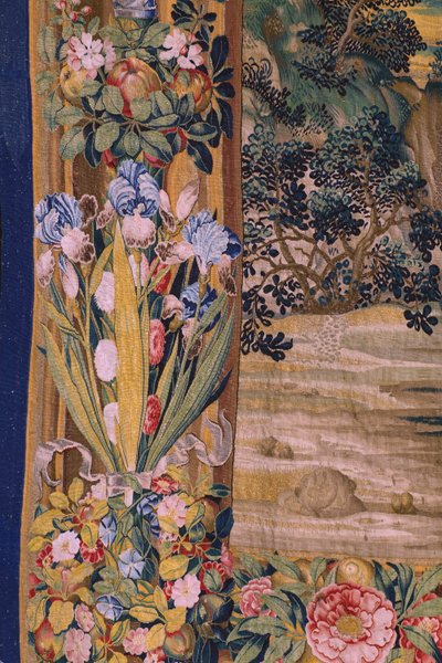 Vlámský gobelín. Seriál Apokalypsa: Svatý Michael porazil draka. Ateliér Willem Dermoyen, Brusel. Přibližně 1553-1555. Detail. od Flemish School