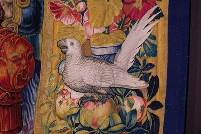 Vlámský gobelín. Seriál Apokalypsa: Svatý Michael porazil draka. Ateliér Willem Dermoyen, Brusel. Přibližně 1553-1555. Detail. od Flemish School