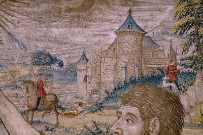 Vlámský gobelín. Cyklus Historie svatého Jana Křtitele: Křest Krista (Het doopsel van Christus). bruselský ateliér. 1515-1520. od Flemish School