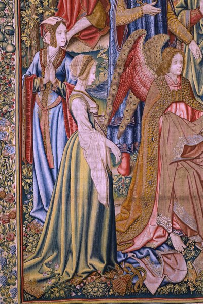 Vlámský gobelín. Cyklus Historie svatého Jana Křtitele: Křest Krista (Het doopsel van Christus). bruselský ateliér. 1515-1520. od Flemish School
