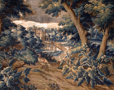 Vlámský gobelín. vydržet. Konec 17.-začátek 18. století. Majetek kostela Sint-Walburgakerk Oudenaarde (Dekenij van de Sint-Walburga). Detail. od Flemish School