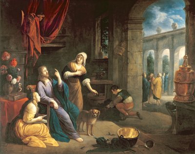 Ježíš v domě Marty a Marie od Flemish School