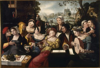Marnotratný syn mezi kurtizánami, asi 1530 (olej na dřevě) od Flemish School