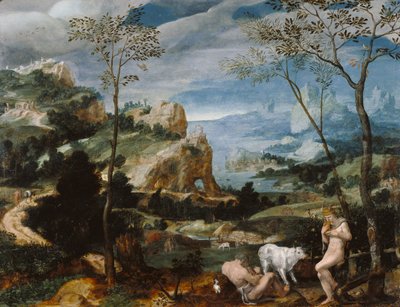 Krajina s Merkurem a Argusem, kolem roku 1570 od Flemish School
