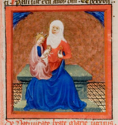 MS GEN 1111, f.169 Narození P. Marie, ilustrace z Legenda Aurea od Jacobuse de Voragine, kolem 1405-10 od Flemish School