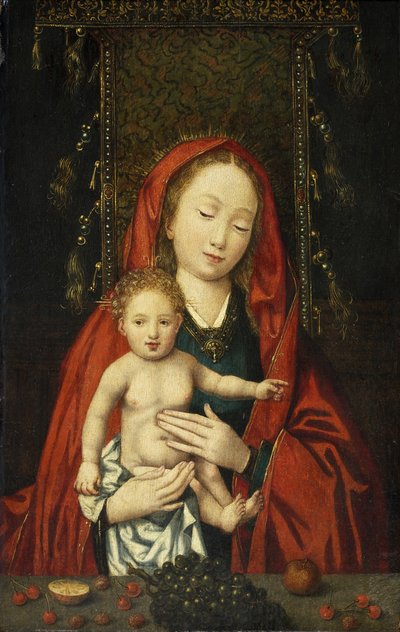 Madonna a dítě, cca 1500 (olej na panelu) od Flemish School