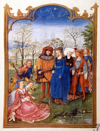 Manželství na venkově od Bréviaire Grimani od Flemish School