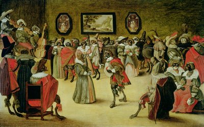 Opice a kočky na maškarním plese, 1632 (viz 204408) od Flemish School