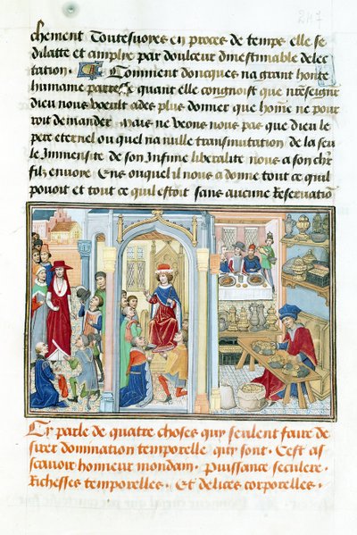 Ms 240 fol.247 Slovní věci, z knihy Le Miroir dHumilite od Jeana de Gerson (1363-1429) 1462 od Flemish School