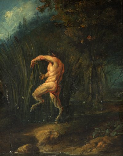 Pánev a Syrinx (olej na panelu) od Flemish School