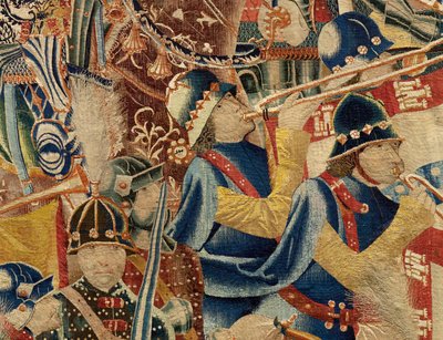 Farní muzeum tapisérií (Parish Museum of Pastrana Tapestries). Vlámský gobelín. Take of Asilah (Take of Asilah, Assault on Asilah, De inname van Arzila). Seriál Dobytí portugalského krále Alfonse I. Tournai. od Flemish School