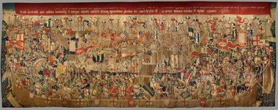 Farní muzeum tapisérií (Parish Museum of Pastrana Tapestries). Vlámský gobelín. Obklíčení Asilah (Obležení Asilah, De omsingeling van Arzila). Seriál Dobytí portugalského krále Alfonse I. Tournai. od Flemish School