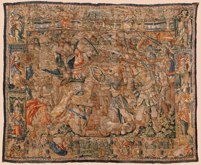 Farní muzeum tapisérií (Pastrana Parish Museum of Tapestries). Vlámský gobelín. Boj mezi Alexandrem a Dariem a Ipso (bitva mezi Alexandrem a Dariem u Ipso). Brusel. Vlna a hedvábí. 16. století. Rozměr 510 x 419 cm. od Flemish School
