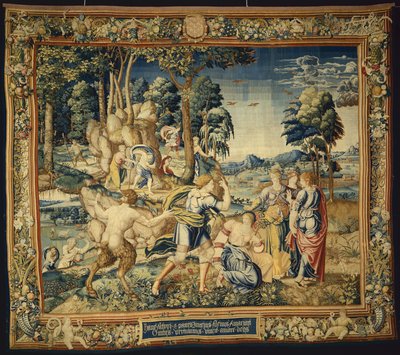 Pomona překvapená Vertumnem a dalšími nápadníky, z Příběhu Vertumna a Pomony, 1535-40 od Flemish School