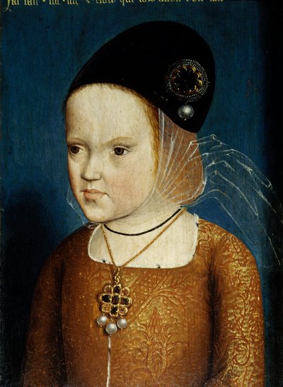 Portrét Margarity Rakouské (1480-1532), dcery císaře Maxmiliána, ve věku 3 let a 3 měsíců v dubnu 1483 pozdější manželky Infant Dom Juan, prince z Astruries, poté Philiberta Krásného, vévody Savojského a guvernantky Nizozemska. An od Flemish School