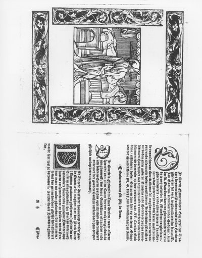 Nemocniční lůžko s obětí neštovic, ilustrace z lékařského pojednání Paracelsa (1493-1541) pub. 1553 od Flemish School