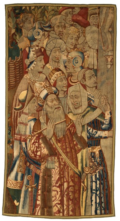 Tapiserie, židovské shromáždění, vyrobené ve Flandrech v Belgii, možná v polovině 15. století (vlna) od Flemish School