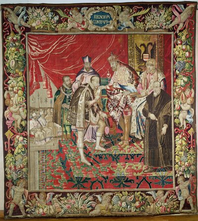 Abdikace Karla V. (1500-58) z Tapisérie Charlese Quinta, kolem 1630-40 od Flemish School