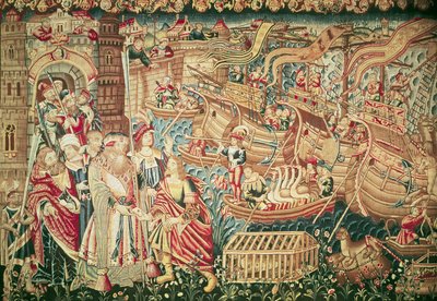 Příjezd Vasca da Gamy (asi 1469-1524) do Kalkaty, 20. května 1498 od Flemish School