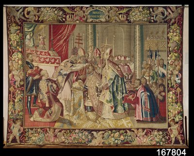 Korunovace Karla V. (1500-58) z Tapisérie Charlese Quinta, kolem 1630-40 od Flemish School