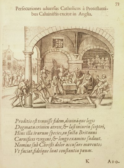 Pronásledování anglických katolíků kalvinistickými protestanty od Flemish School